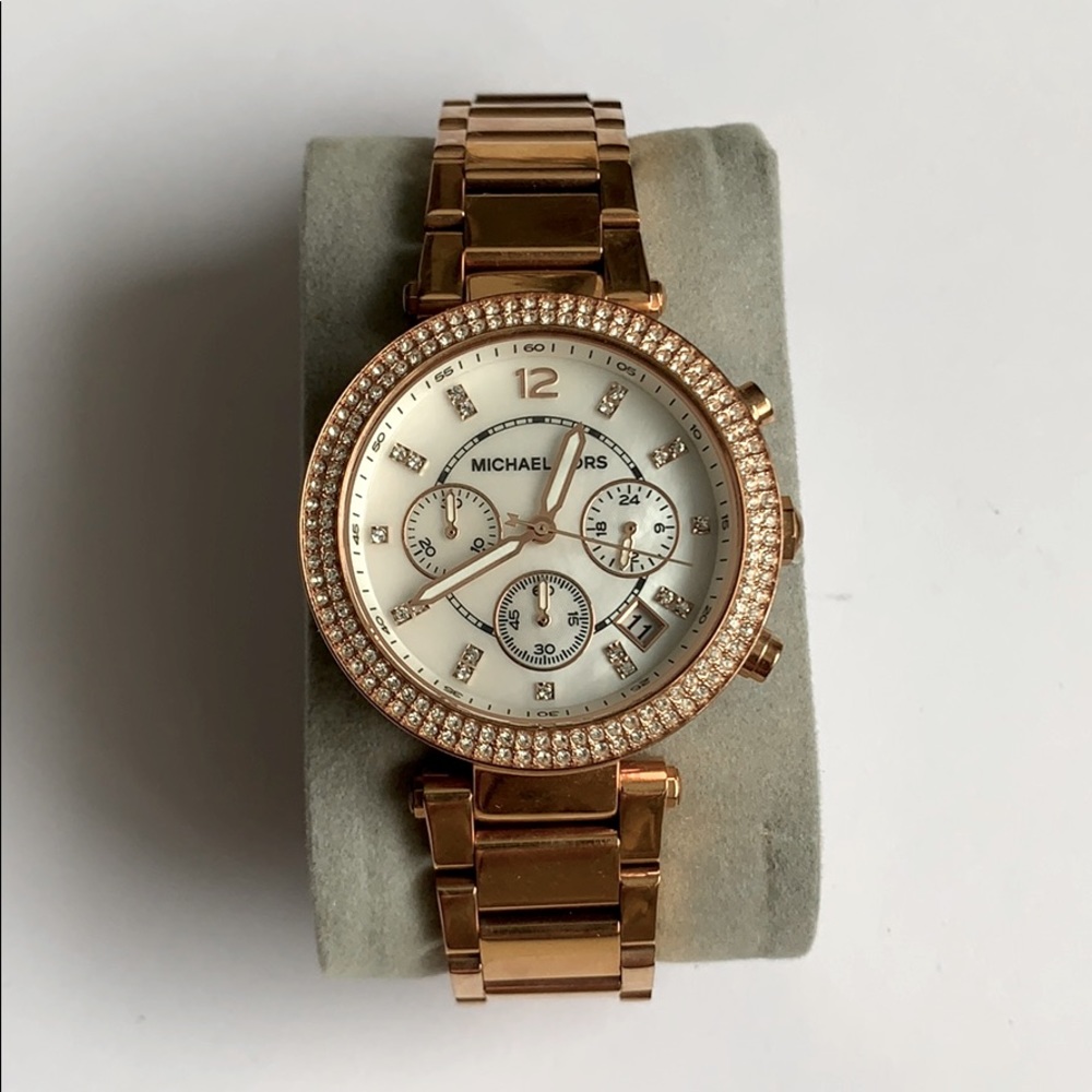 Pink gold micheal kors watch